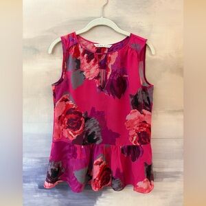 TRINA TURK Floral Silk Sleeveless Top